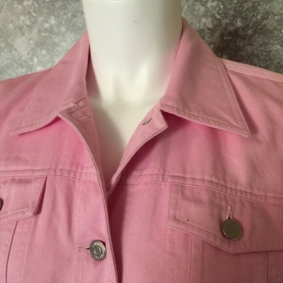 RALPH LAUREN Pink Denim Trucker Button Up  Jacket Size Medium - Picture 3 of 6